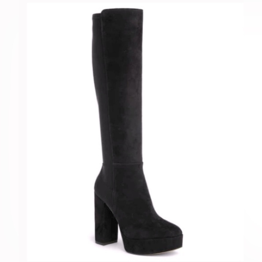 STUART WEITZMAN Party Platform Suede Boot In Black
